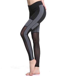 Wholesale tight grey yoga pants for sale - Group buy New Arrival Women Yoga Pants Black Grey Colour Mesh Patchwork GYM Fitness Sport Legging Slim Jeggings Running Tight for Female