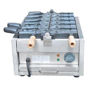  Dolum Dondurma Açık Ağız Balık Şekli Taiyaki Yapma Makinesi Ticari 110 v 220 v Elektrikli Dondurma Taiyaki Makinesi