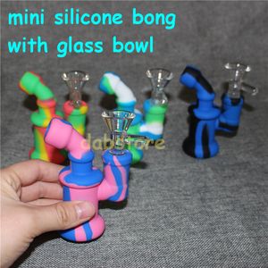 Design criativo silicone tubos de tabaco fumar mini água hookah bong multi cores portátil shisha mão