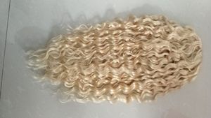 Deep curly blond ponytail extension Raw virgin 613 white blonde pony tail drawstring 140g 18inch about