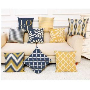 NUOVO Lino Love Geometry Federa per cuscino a righe Stampa nordica Cuscini decorativi per divano Cuscino per sedile Home Decor 45 * 45cm