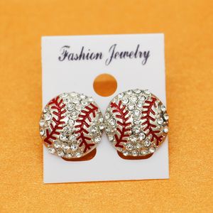 strass bianchi rotondi orecchini softball gialli regalo per la mamma sportiva spot squadra regalo per la sua mamma softball moda orecchino gancio perno