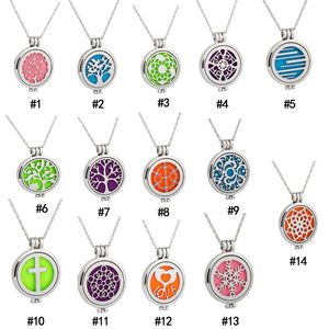 Stainless steel Essential Oil Diffuser Necklaces Glow in the Dark Aromatherapy Locket pendant Silver chain For women Fashion Jewelry Gift