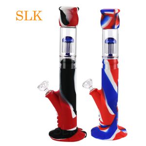 New unique design Silicone Portable Folding Water Hookah Pipe Bong Water Hookah Bong glass water pipe Bubbler oil burner pipes 420