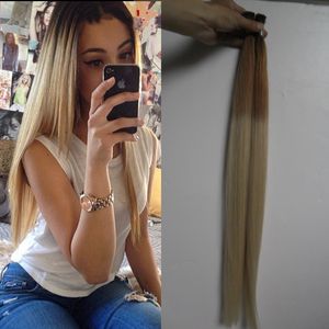 T8 / 613 Dois Tons Reta Ombre Queratina Máquina de Fusão Do Cabelo Humano Feito Remy Prego I Dica Cápsula Extensão Do Cabelo Humano