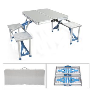 outdoor furniture new style Portable Aluminum Alloy Outdoor-Portable Camping Picnic BBQ Folding Table Chair Stool Set