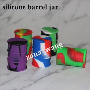 barile di olio di silicone contenitori barattoli dab wax vaporizzatore contenitore a forma di tamburo di gomma 26ml erba secca di silicio per uso alimentare di grandi dimensioni