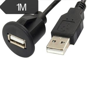 USB Extension Lead Cable For Car Dashboard Mounting Panel Installation Auto Dash Board Adapter M/F Cables 1M