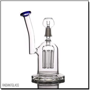 Narghilè Bong in vetro nuovo design a otto bracci per piattaforme petrolifere percolate, tubo dell'acqua spesso con cupola per chiodi