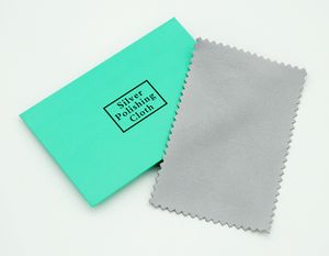 100pcs Grey silver polish cleaning polishing cloth with package silver cleaning cloth wiping cloth of silver jewelry suede maintenance