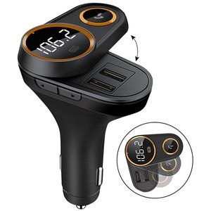 Bluetooth FM Transmitter Hands Free Calling Voice Navigation Music Player Car Charger Bluetooth Car Kit Support Micro SD TF