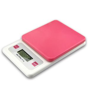 Rosa färg 5kg 5000g 1g Digital Kök Mat Diet Postal Scale Balance Weight Weighting LED Electronic Mini Home Scales