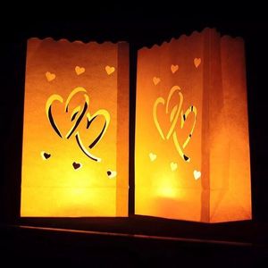 Lanterna do Festival do Coração Luminaria Lanterna de Papel Vela Saco de Iluminação de Velas Para O Casamento de Natal Fontes Do Partido Do Evento