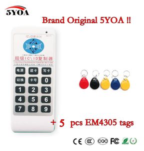 5YOA Handheld 125Khz-13.56MHZ frequency access RFID ID IC Card Duplicator Reader Write Copier + 5pcs 125KHZ EM4305 tags