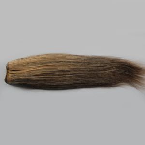 Colore misto 4/27 Trama dei capelli umani Remy fatta a macchina Estensioni dei capelli umani diritte doppie disegnate Capelli Non Remy 1 pz