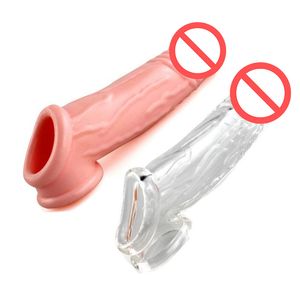 Volwassen producten Penis Extender Uitbreiding Herbruikbare Penis Mouw Seksspeeltjes Voor Mannen Extension Cock Ring Delay Couples Product