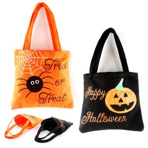 Funny Kids Trick or Treat Bags Pumpkin Spider Printed Gift Candy Bag for School Home Party Happy Halloween Decorations