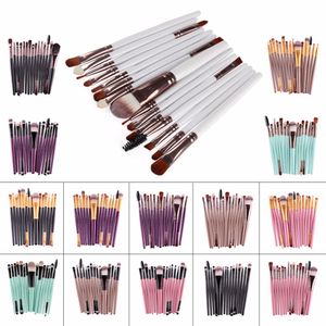 15 pezzi pennelli per trucco set ombretto fondotinta in polvere eyeliner ciglia labbra trucco pennello kit di strumenti di bellezza cosmetica J1546