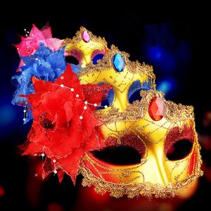 Sexy Diamond Venetian Mask Venice Feather Flower Wedding Carnival Party Performance Sex Lady Mask Masquerade Halloween Decor
