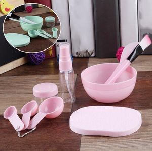 9 em 1 Cosmetic Maquiagem Definir Máscara Facial escova bacia garrafas reutilizáveis ​​cara limpa Sponge Kit Maquiagem Tool