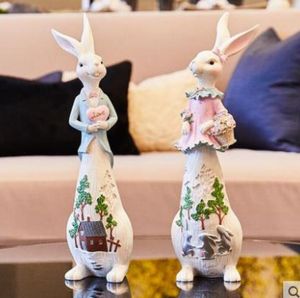 сад смолы морковь кролик статуя домашнего декора ремесла украшения комнаты объекты смолы животных фигурка кролика свадебный подарок украшения