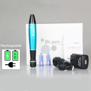 Ricaricabile MicroNeedle Dr Derma Pen Wireless A1-W con 12 pezzi Cartuccia ad ago 12pin Anti invecchiamento Rimozione delle rughe Cura della pelle Lifting