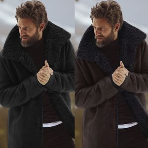 Mittellange Wolljacke für Herren im Winter, verdickter, freistehender Mantel 10.31