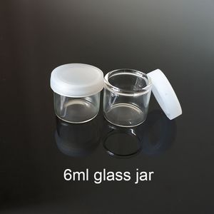 6 ml non stick glas koncentrat behållare tillbehör glasflaska vax burk tjock olja vs 5 ml