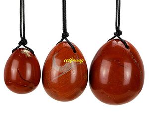 Frete grátis 3 pcs Natural Red Jasper Yoni Ovo Jade Ovos Para As Mulheres Kegel Exercício Aperte Vaginal Músculo Ben Wa Bola de Massagem