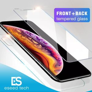Dianteira e traseira Rear CAMBO vidro moderado para o novo iPhone XR XS MAX X filme protetor de tela 0,26 milímetros 2.5D 9H Anti-estilhaçar com pacote