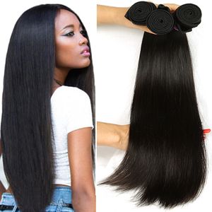 Peruvian Malaysian Indian Brazilian Straight Virgin Hair 3 Bundles Deal Brazilian Straight Hair Bundles Unprocessed Human Hair Weaves