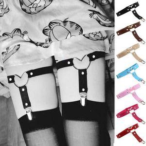 Sexig Harajuku Handgjord Punk Studded Rivet O Ring Ben Garter Belt Lår Gater Shorts Garter Ben Loop