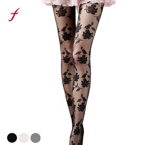 Feitong Brand Fashion Women Girls Sexy Stockings Lace Rose Hollow Fishnet Sexy Thigh High Stockings Panty Hose 3 Color S926