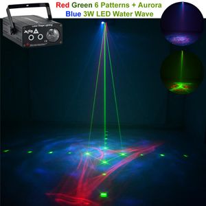 2 len röd grön gobos laser ljus blandad blå LED vattenmärken Aurora DJ Party Home Show Disco KTV klubbar scen belysning