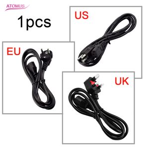 1pcs EU/UK/US Plug AC Power Cord Cable 1m 100cm 3 plug contacts LED light power adapter EU/UK/US plug cable Charging line