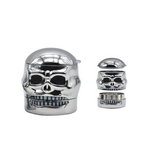 3 layers metal tobacco herb cigarette skull shape zinc alloy grinder with display box for smoking pipe new style hot