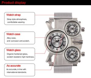 Tre gånger Display Quartz Mens Military Army Sport Wrist Watch Senaste Trend High Quality Design Fashion Watch 20183122