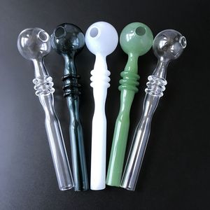 Wholesale Colored Pyrex Glass Oil Burner Pipes Clear Colorful Wax Tube Hand Pipe Smoke Nails SW39