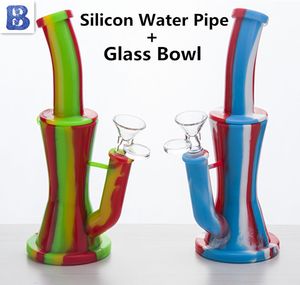 Taşınabilir Nargile Matkap Rig Silikon Boru Sağlık ve Çevre Koruma Hookahglass Su Bongs Nargile Dab