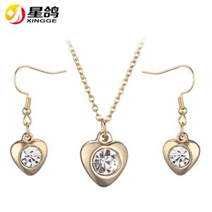 Золото/серебряный цвет сердечные ювелирные изделия наборы женского подарка.