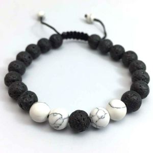 2018 NEW 8mm tiger eyes SPAR Bracelet With Natural Black Lava Rock Stone Energy Men Beaded Bracelets For Women