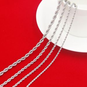 Men's Hip Hop Rapper's Chain 3mm 18" 20" 24" 30" Gold Silver Rose Stainless steel Rope Link Necklace Hip hop Jewelry For Women