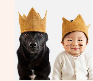 Mode färgglada baby nyfödda foto rekvisita barn kepsar baby crown stickade huvudband hatt fotografi tillbehör födelsedag keps