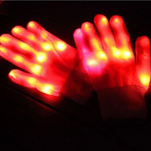 Мода светодиодной вспышкой Пять пальцев перчатки Unisex Женщины Мужчины Bare Wrist свет Luminous перчатки партии Halloween Рождественских светящихся перчатки