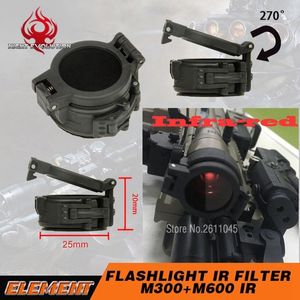 Elemento Airsoft Noite Evolução Lanterna IR Filtro de Toque Tampa Da Lente de IR Tático Caça Acessório Para M300 / M600 Diâmetro 25