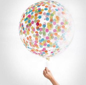 Confetti Enchidos Balões de Hélio Festa de Casamento de Qualidade Decoração de Aniversário Dos Namorados rodada transparente ballon Hen Decor 36 ''