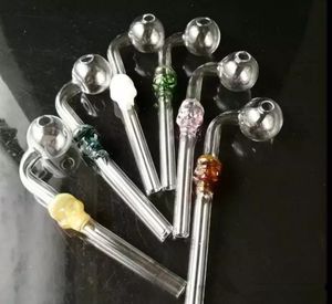 Neue Farbe Lange gebogene Knochen Brenntopf Großhandel Shisha Glasbongs Rohre Glaspfeife Wasserpfeifen Zubehör Zufällige Lieferung von Farben