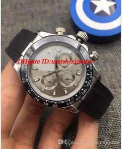 Hot Selling Luxury Watch 18K Vit Guld 6 Färg Välj Ring Keramisk Bezel 116519 40mm Gummi Rem Automatisk Fashion Brand Mens Watch