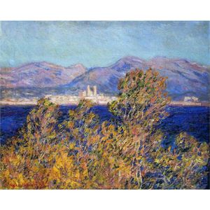 Handgemalte Landschaften Kunst Antibes Vom Kap gesehen, Mistral Wind 188 Claude Monet Ölgemälde für Wohnkultur