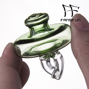 Dual directional airflow carb cap Smoke spinning glass dome with hollow inner tubes for flat top quratz banger terp pearl inserts to use